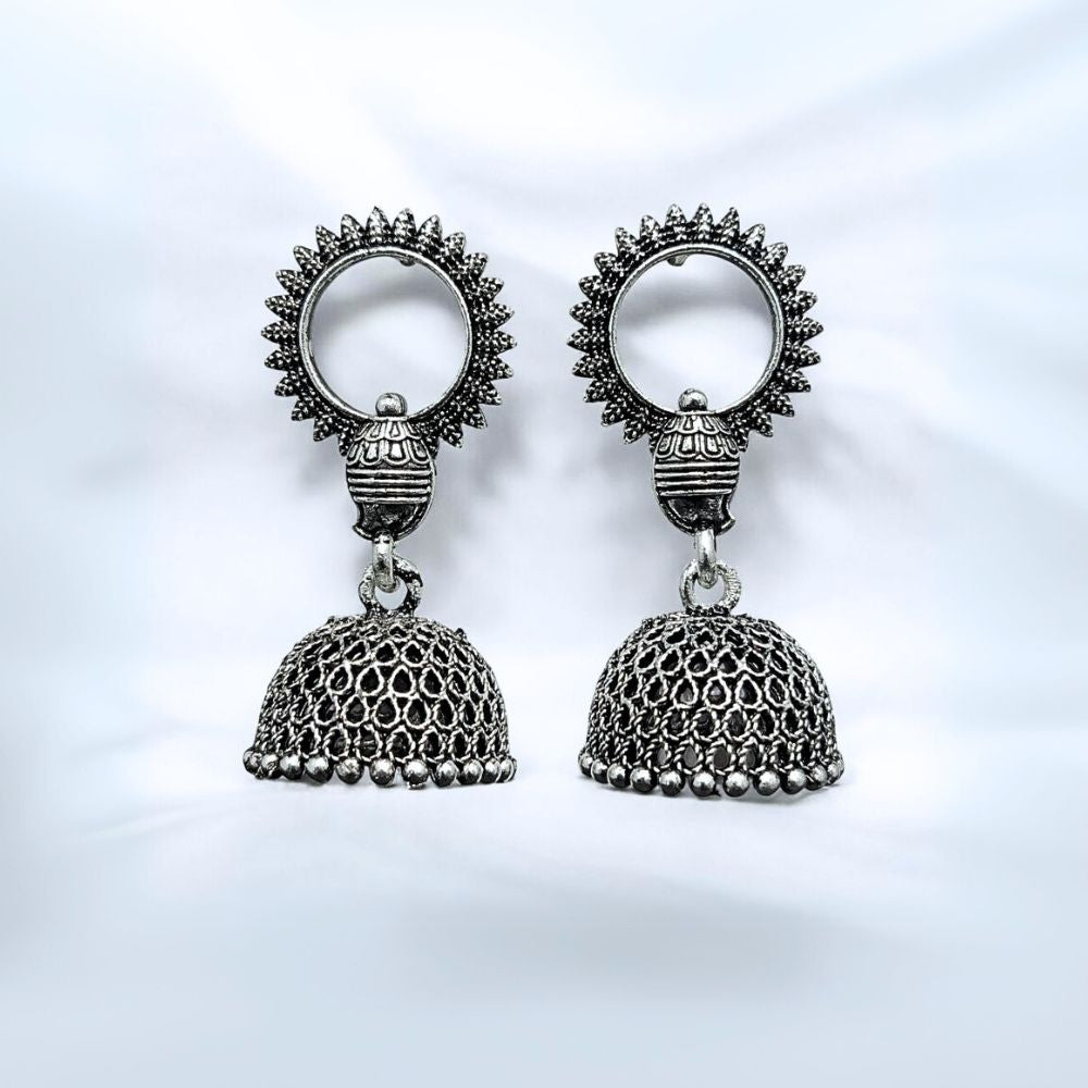 Jwelric Unique Circular Jhumkas with Intricate Detailing
