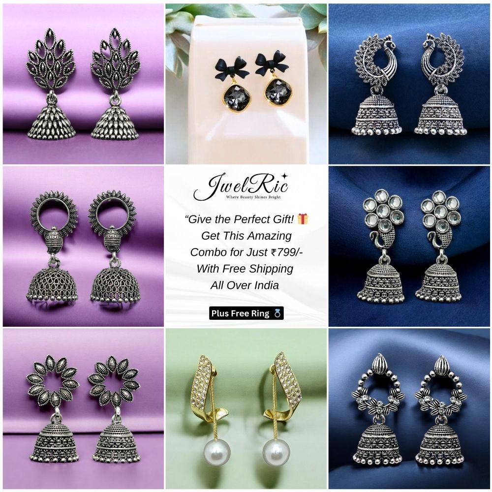 8-Piece Premium Earring Combo + Free Ring