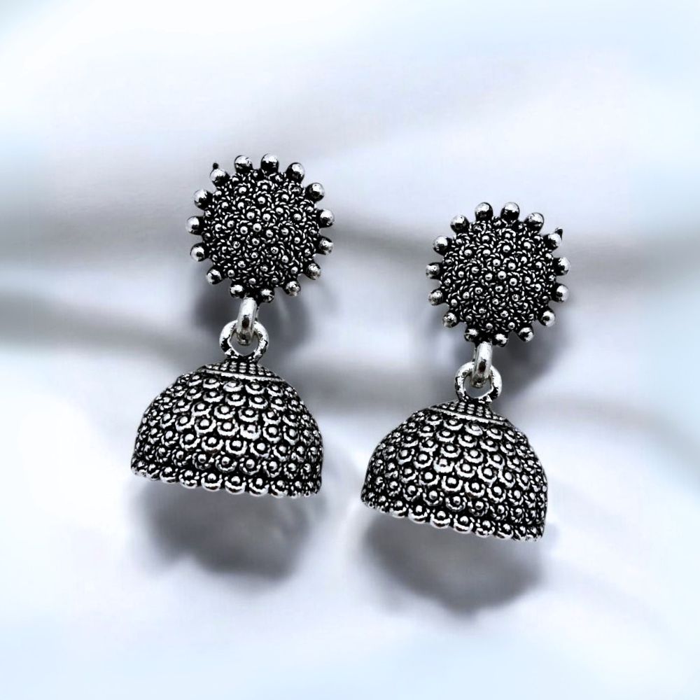 Traditional Oxidised Jhumka Earrings