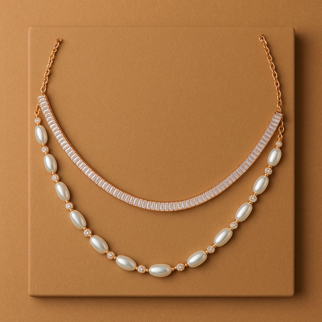 Luxe Dual-Layer Necklace with Pearls