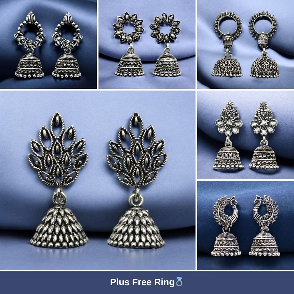 Set of 6 Elegant Earrings + Free Stylish Ring