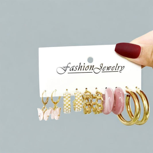 Dreamscape Set of 10 Pairs of Korean Earrings