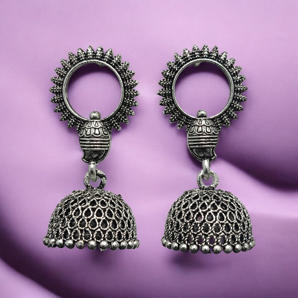 Jwelric Unique Circular Jhumkas with Intricate Detailing