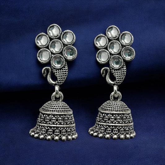Jwelric Elegant Peacock Jhumkas for Festive Occasions