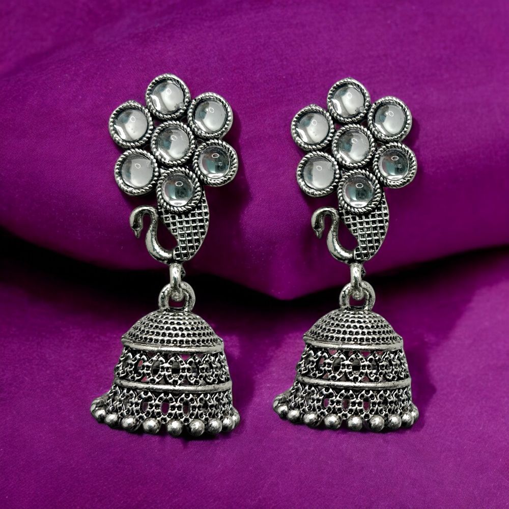 Jwelric Elegant Peacock Jhumkas for Festive Occasions