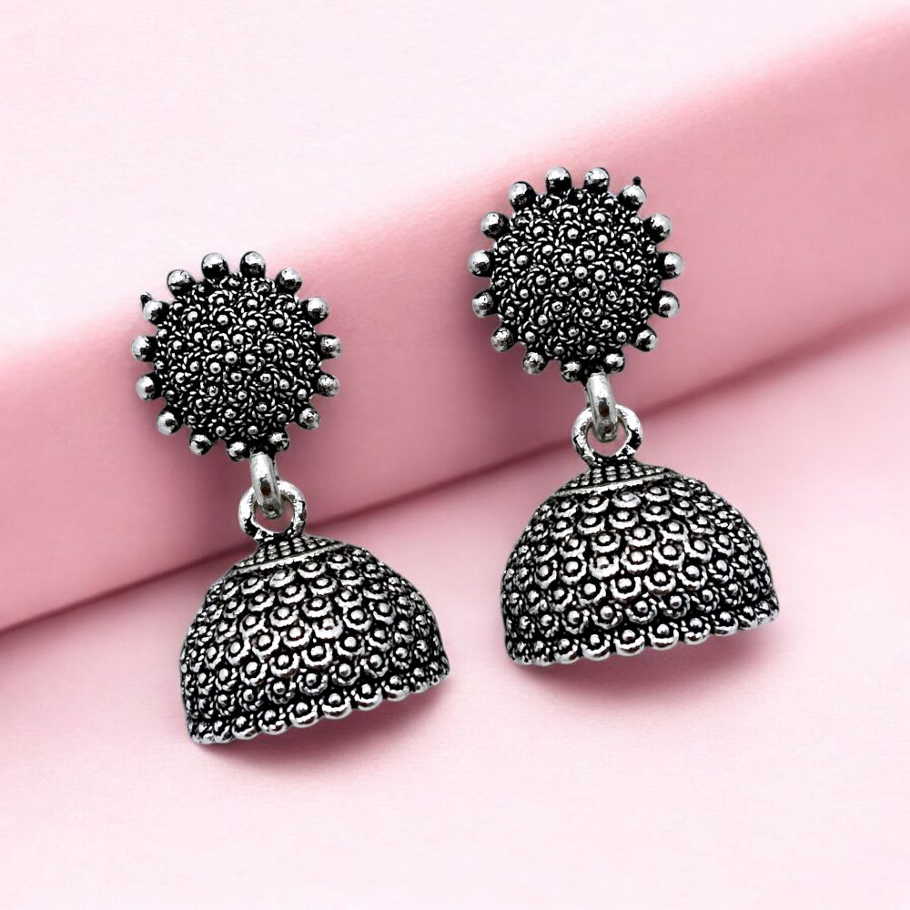 Traditional Oxidised Jhumka Earrings