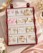 Jwelric 12 Pairs Women’s Earrings Set – Korean, Traditional & Western Fashion Earrings Collection with Premium Jewellery Storage Box