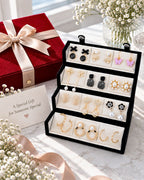 Jwelric 12 Pairs Korean Earrings Set for Women & Girls with Black Jewellery Storage Box