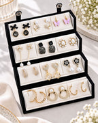 Jwelric 12 Pairs Korean Earrings Set for Women & Girls with Black Jewellery Storage Box