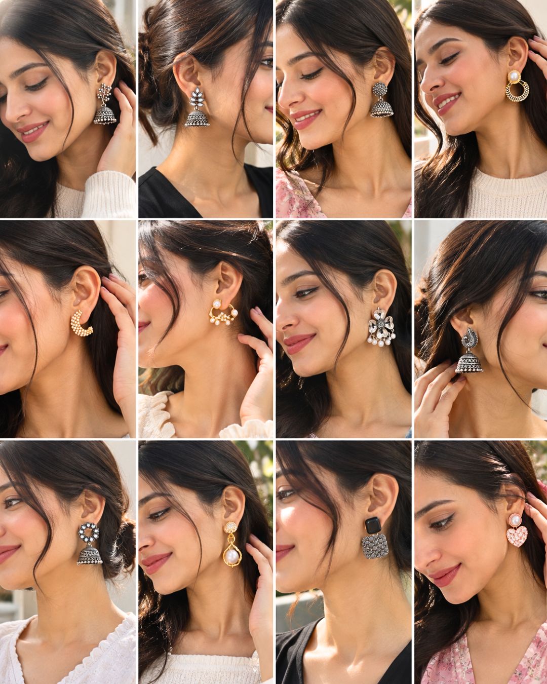 Jwelric Women’s Fashion Earrings Combo – 12 Pairs of Jhumka, Pearl & Contemporary Earrings with Black Organiser