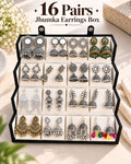 Jwelric 16 Pairs Traditional Jhumka Earrings Set for Women