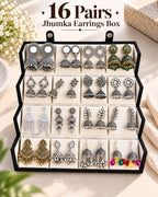 Jwelric 16 Pairs Traditional Jhumka Earrings Set for Women