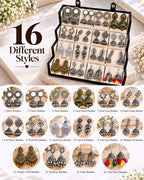 Jwelric 16 Pairs Traditional Jhumka Earrings Set for Women