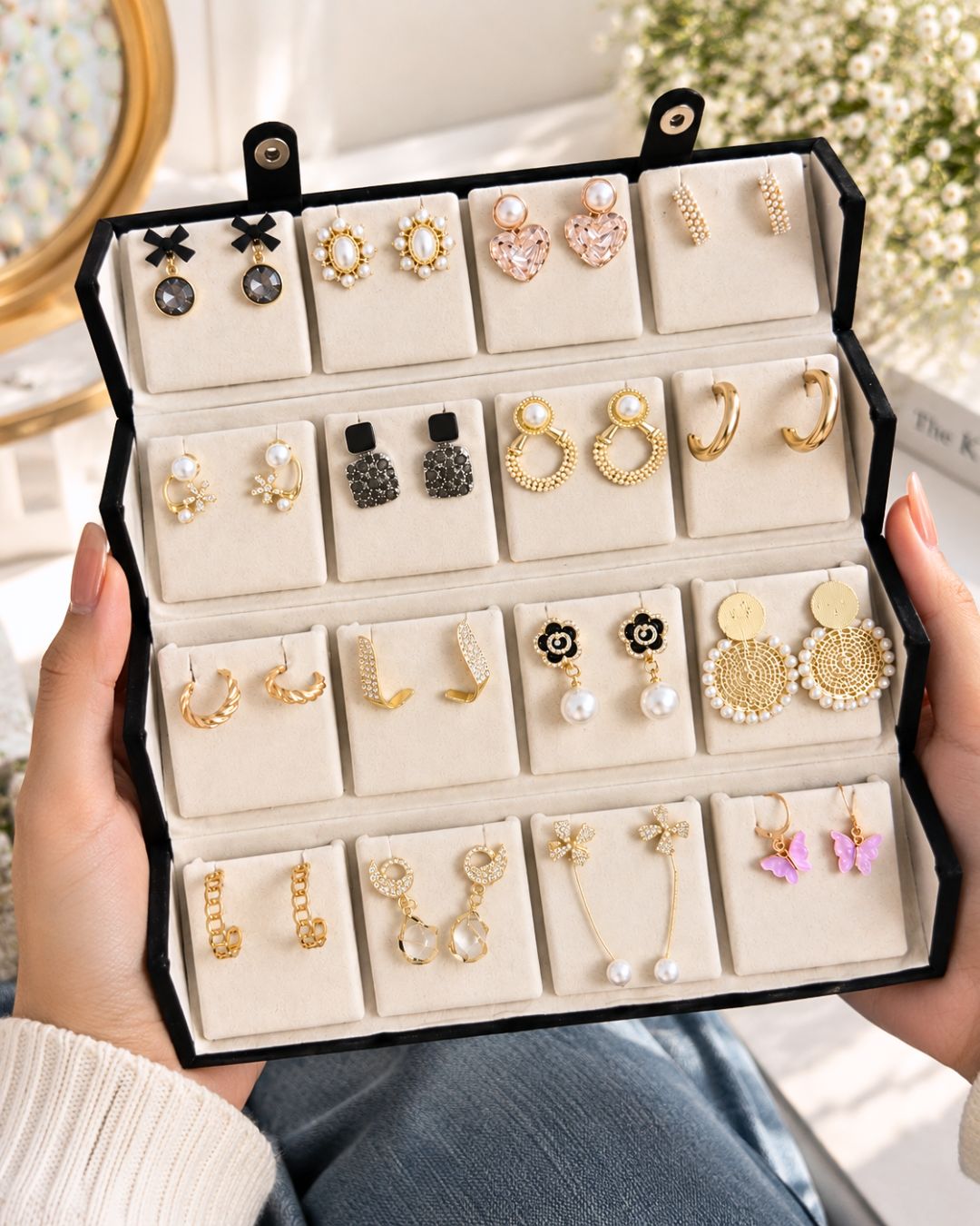 Jwelric 16 Pairs Korean Earrings Set for Women | Stylish Earrings Combo for Daily Wear & Parties