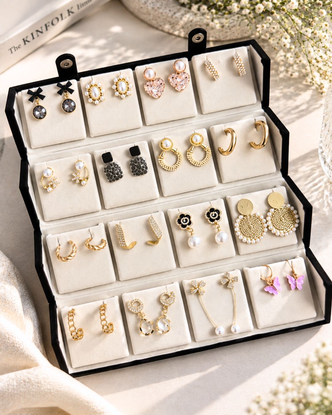 Jwelric 16 Pairs Korean Earrings Set for Women | Stylish Earrings Combo for Daily Wear & Parties