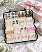 Jwelric 16 Pairs Korean & Traditional Jhumka Earrings Set with Black Storage Box for Women