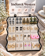 Jwelric 16 Pairs Korean & Traditional Jhumka Earrings Set with Black Storage Box for Women