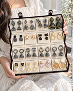Jwelric 16 Pairs Korean & Traditional Jhumka Earrings Set with Brown Storage Box for Women