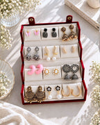 Jwelric 12 Pairs Women’s Earrings Set – Korean Style, Traditional Jhumkas Collection with Jewellery Storage Box