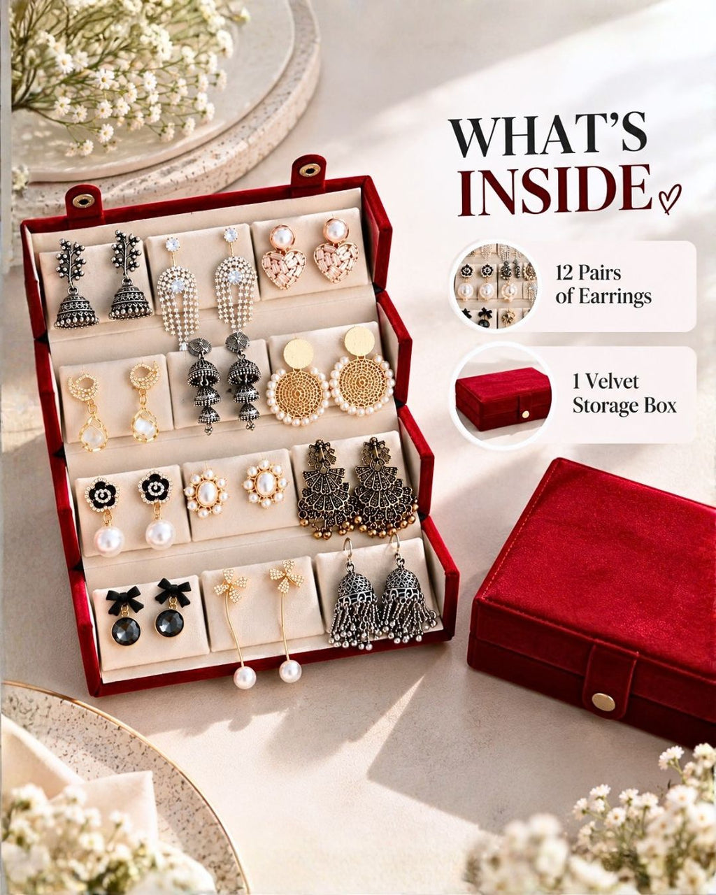 Jwelric 12 Pairs Women’s Earrings Set