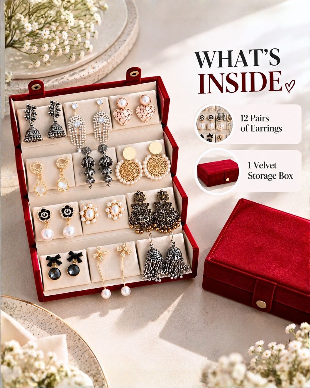 Jwelric 12 Pairs Women’s Earrings Set