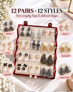 Jwelric 12 Pairs Women’s Earrings Set