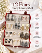 Jwelric 12 Pairs Women’s Earrings Set