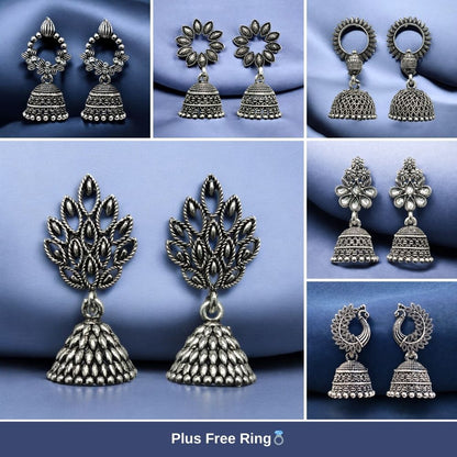 Set of 6 Elegant Earrings + Free Stylish Ring